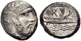 PHOINIKIEN. ARADOS. Stater, 348-339 v. Chr. Kopf des Ba'al Arwad mit Lorbeerkranz n. r. Rv. Galeere mit Pataikos r. über Wellen, darüber MA in phönizi...