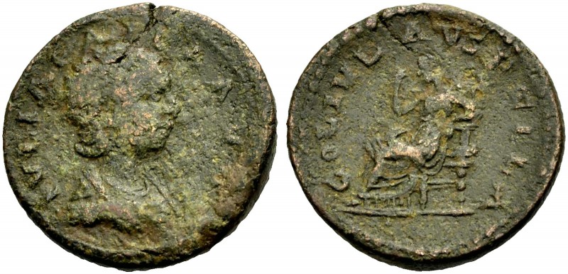 MAKEDONIEN. PELLA. Iulia Paula, Gattin des Elagabal, 219-220. Bronze. Drap. Büst...