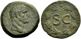 SYRIEN. ANTIOCHIA AM ORONTES. Galba, 68-69. Bronze. Kopf mit L. n.r. Rv. SC in Lorbeerkranz mit 8 Blättergruppen. 15,43 g. RPC I, 630,4314. Wruck 184,...