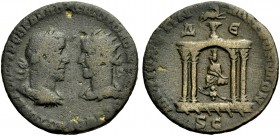 SYRIEN. ANTIOCHIA AM ORONTES. Trebonianus Gallus, 251-253. AE 30 (8 Assaria), 252-253. Die drap., gep. Büsten des Treb. Gallus und Volusianus einander...