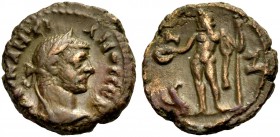 ÄGYPTEN. ALEXANDRIA. Diocletianus, 284-305. Billon-Tetradrachmon, Jahr 7, 290-291. Büste mit L. n. r. (DIO)KLHTIANOC CEB. Rv. L-Z Iuppiter frontal ste...