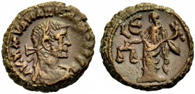 ÄGYPTEN. ALEXANDRIA. Maximianus Herculius, 286-305. Billon-Tetradrachmon, Jahr 5, 289-290. Drap. Büste mit L. n. r. Rv. LE Dikaiosyne (Iustitia) mit C...