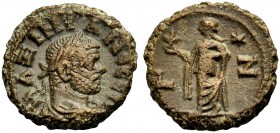 ÄGYPTEN. ALEXANDRIA. Maximianus Herculius, 286-305. Billon-Tetradrachmon, Jahr 7, 291-292. Drap., gep. Büste n. r. Rv. L-Z Elpis (Spes) n.l. gehend, B...