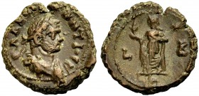 ÄGYPTEN. ALEXANDRIA. Constantius I. Chlorus Caesar, 293-305. Billon-Tetradrachmon, Jahr 2, 293-294. Drap., gep. Büste mit L. n. r. Rv. L-B Elpis (Spes...