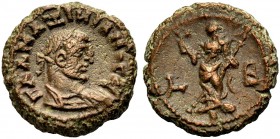 ÄGYPTEN. ALEXANDRIA. Galerius Maximianus Caesar, 293-305. Billon-Tetradrachmon, Jahr 2, 293-294. Drap., gep. Büste mit L. n. r. Rv. L-B Eirene (Pax) n...