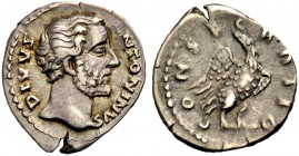 KAISERZEIT. Antoninus Pius, 138-161. Denar, postum, nach 161, unter Marcus Aurelius. DIVVS ANTONINVS Barhäuptige Büste n. r. Rv. CONSECRATIO Adler n. ...