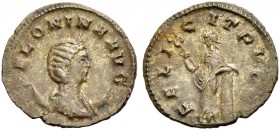 KAISERZEIT. Salonina, Gattin des Gallienus, 253-268. Antoninian, um 265, Mailand. Drap. Büste mit Diadem n. r. auf Mondsichel. SALONINA AVG. Rv. FELIC...