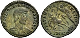 KAISERZEIT. Constantius Gallus Caesar, 351-354. Centenionalis, Cyzicus. Drap., gep., barhäuptige Büste n. r. Rv. FEL TEMP REPARATIO Soldat einen falle...