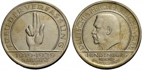 WEIMARER REPUBLIK. 5 Reichsmark 1929 A auf 10 Jahre Verfassung von Weimar. J. 341.
Vorzüglich