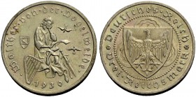 WEIMARER REPUBLIK. 3 Reichsmark 1930 F zum 700. Todestags Walthers von der Vogelweide. J. 344.
Vorzüglich-Stempelglanz