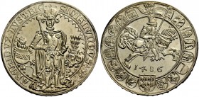ERZHERZOG SIGISMUND, "DER MÜNZREICHE", 1477-1496. Nachprägung 1953 des Guldiner 1486, Hall. Der Erzherzog steht zwischen österreichischem Schild und H...