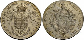 JOSEPH II., als Kaiser, 1780-1790. Konventionstaler 1786 B, Kremnitz. Zwei Engel halten Wappen über Krone. Rv. Madonna. Jl. 28, Her. 149, Huszár 1872,...