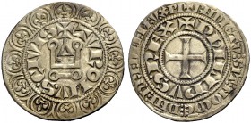 FRANKREICH, SAMMLUNG TOURNOSEN. PHILIPPE III LE HARDI, 1270-1285. Gros tournois (1270-1280). +TVROI/IV.S. CIVIS (inverses N). +PhILIPVS. REX 3,92 g. +...