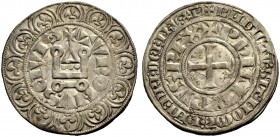 FRANKREICH, SAMMLUNG TOURNOSEN. PHILIPPE IV LE BEL, 1285-1314. Gros tournois à l'O rond. +TVRONV.S. CIVIS (Punkt in der Mitte im N und in beiden S). +...