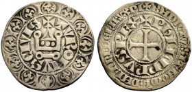 FRANKREICH, SAMMLUNG TOURNOSEN. PHILIPPE IV LE BEL, 1285-1314. Gros tournois à l'O rond. +TVRONVS ' CIVIS (kleiner Dorn am Perlkreis als Interpunktion...