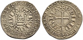 FRANKREICH, SAMMLUNG TOURNOSEN. PHILIPPE IV LE BEL, 1285-1314. Gros tournois à l'O rond. +TVROI/IVS ' CIVIS (kleiner Dorn am Perlkreis als Interpunkti...