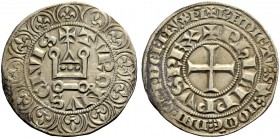FRANKREICH, SAMMLUNG TOURNOSEN. PHILIPPE IV LE BEL, 1285-1314. Gros tournois à l'O rond. +TVRONVS CIVIS +PhILIPPVSx REX (L mit 2 Zacken). 4,00 g. +TVR...