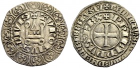 FRANKREICH, SAMMLUNG TOURNOSEN. PHILIPPE IV LE BEL, 1285-1314. Gros tournois à l'O rond. +TVROI/IVS (Dreiblatt) CIVIS (T mit Ringel im Schnittpunkt). ...