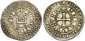 FRANKREICH, SAMMLUNG TOURNOSEN. PHILIPPE IV LE BEL, 1285-1314. Gros tournois à l'O rond. +TVROI/IVS (Dreiblatt) CIVIS (T mit Ringel im Schnittpunkt) +...