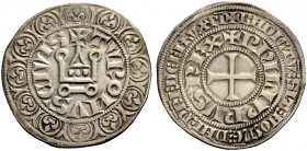 FRANKREICH, SAMMLUNG TOURNOSEN. PHILIPPE IV LE BEL, 1285-1314. Gros tournois à l'O rond. +TVROI/IVS (Dreieck) CIVIS +PhILIPPVS REX 4,00 g. +TVRO2VSbCI...