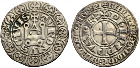 FRANKREICH, SAMMLUNG TOURNOSEN. PHILIPPE IV LE BEL, 1285-1314. Gros tournois à l'O long, 1290-1295. +TVRONVS CIVIS (Punkt im R). +PhILIPPVS REX (Lilie...