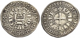 FRANKREICH, SAMMLUNG TOURNOSEN. PHILIPPE IV LE BEL, 1285-1314. Gros tournois à l'O long, 1290-1295. +TVRONVS CIVIS (Punkt im R, Punkt im N). +PhILIPPV...