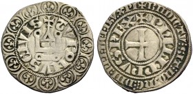 FRANKREICH, SAMMLUNG TOURNOSEN. PHILIPPE IV LE BEL, 1285-1314. Gros tournois à l'O rond. +TVRONVS* CIVIS (das T mit rund gebogenem Schaft). +PhILIPPVS...