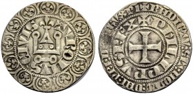 FRANKREICH, SAMMLUNG TOURNOSEN. PHILIPPE IV LE BEL, 1285-1314. Gros tournois à l'O long et au lis (1298?). (Lilie statt des Kreuzes) TVROI/IVS* CIVIS ...