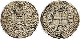 FRANKREICH, SAMMLUNG TOURNOSEN. PHILIPPE V LE LONG, 1316-1322. Gros tournois à l'O rond. +TVRONVS (Hammer) CIVIS +PhILIPPVS REX 4,05 g. +TV1ONVShCIVIS...