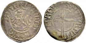 FRANKREICH. ELSASS, COLMAR. Städtische Münzstätte, seit 1376. Doppelvierer, nach 1498. Adler. Rv. Langkreuz. 1,41 g. Slg. Voltz 6, EL 15. Prägeschwäch...