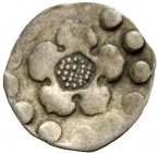 FRANKREICH. HAGENAU. Einseitiger Pfennig o. J. Rose im Perlkreis. 0,35 g. EL 98, Slg. Voltz 240.
Sehr schön