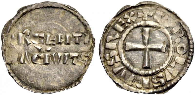 FRANKREICH. STRASSBURG, königliche Münzstätte. KARL DER EINFÄLTIGE, 913-923. Pfe...