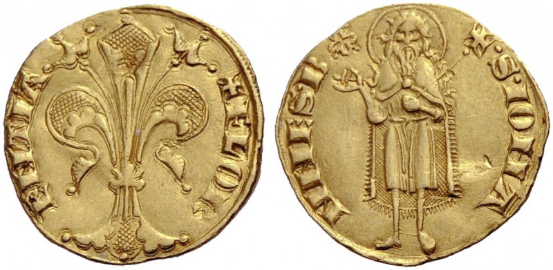 ITALIEN. FIRENZE (TOSCANA). Fiorino d'oro, 1267-1303, Beizeichen gekerbtes Kreuz...