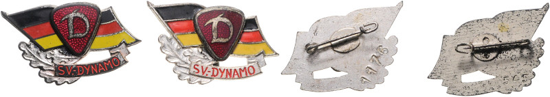 Ausgaben der DDR. 
Sportorganisationen. 
SV Dynamo. Zwei Ehrennadeln der 1. Fo...