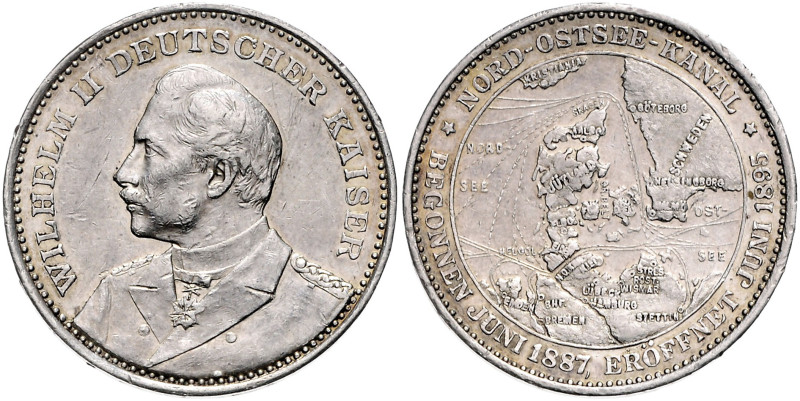 Deutsche Medaillen. 
Deutsches Reich. 
Silbermed. 1895, unsign., auf die Eröff...