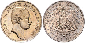 Sachsen. Friedrich August III. 1904-1918. 2 Mark 1905. Jaeger&nbsp;134. .