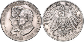 Sachsen. Friedrich August III. 1904-1918. 2 Mark 1909,  Universität Leipzig. Jaeger&nbsp;138. .