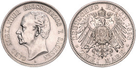 Sachsen/-Weimar-Eisenach. Carl Alexander 1853-1901. 2 Mark 1898. Jaeger&nbsp;156. .