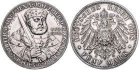 Sachsen/-Weimar-Eisenach. Wilhelm Ernst 1901-1918. 5 Mark 1908,  Universität Jena. Jaeger&nbsp;161. .