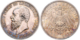Schaumburg/-Lippe. Georg 1893-1911. 3 Mark 1911,  Georgs Tod. Jaeger&nbsp;166. .