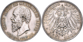 Schaumburg/-Lippe. Georg 1893-1911. 3 Mark 1911,  Georgs Tod. Jaeger&nbsp;166. .