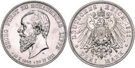 Schaumburg/-Lippe. Georg 1893-1911. 3 Mark 1911,  Georgs Tod. Jaeger&nbsp;166. .