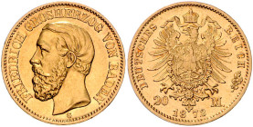 Baden. Friedrich I. 1852-1907. 20 Mark 1872 G. Jaeger&nbsp;184. .