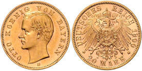 Bayern. Otto 1886-1913. 20 Mark 1900 D. Jaeger&nbsp;200. .
