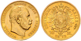 Preussen. Wilhelm I. 1871-1888. 10 Mark 1872 B. Jaeger&nbsp;242. .