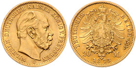 Preussen. Wilhelm I. 1871-1888. 20 Mark 1873 C. Jaeger&nbsp;243. .