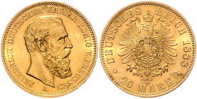 Preussen. Friedrich III. 1888. 20 Mark 1888 A. Jaeger&nbsp;248. .
