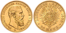 Preussen. Friedrich III. 1888. 20 Mark 1888 A. Jaeger&nbsp;248. .
