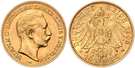 Preussen. Wilhelm II. 1888-1918. 10 Mark 1903 A. Jaeger&nbsp;251. .