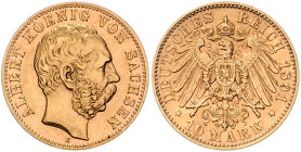 Sachsen. Albert 1873-1902. 10 Mark 1891 E. Jaeger&nbsp;263. .